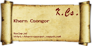 Khern Csongor névjegykártya